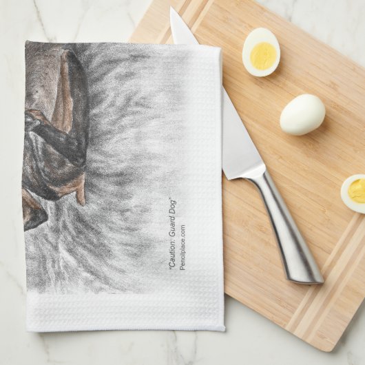 Funny Doberman on Sofa Handtuch (Viertel Falte)