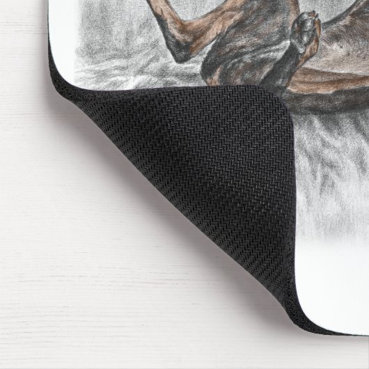 Funny Doberman on Sofa Mousepad (Ecke)