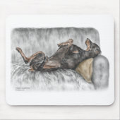 Funny Doberman on Sofa Mousepad (Vorne)