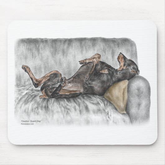 Funny Doberman on Sofa Mousepad (Vorne)
