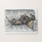 Funny Doberman on Sofa Puzzle (Horizontal)