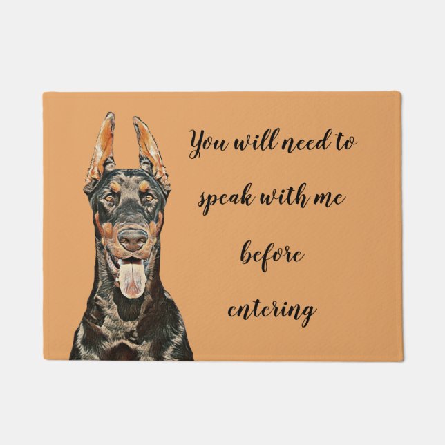 Funny Doberman Pinscher Doormat Fußmatte (Vorderseite)