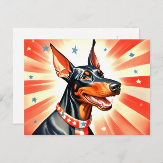 Funny Doberman Pinscher Postkarte (Vorne/Hinten)