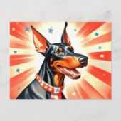 Funny Doberman Pinscher Postkarte (Vorderseite)