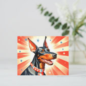 Funny Doberman Pinscher Postkarte (Stehend Vorderseite)