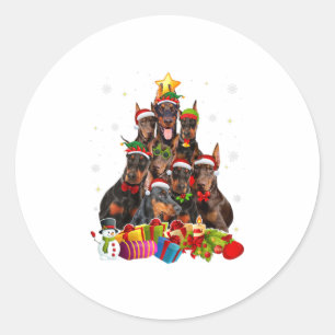 Funny Doberman Weihnachtsbaumgeschenke X Runder Aufkleber