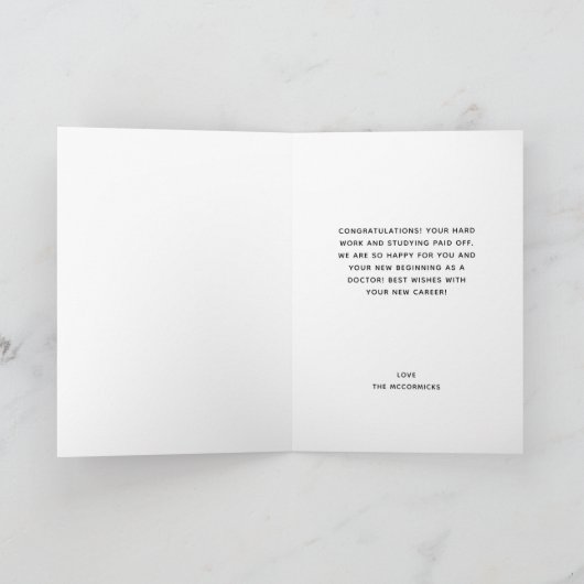Funny Docs Graduate Coat Stethoscope Name Karte (Innenseite)
