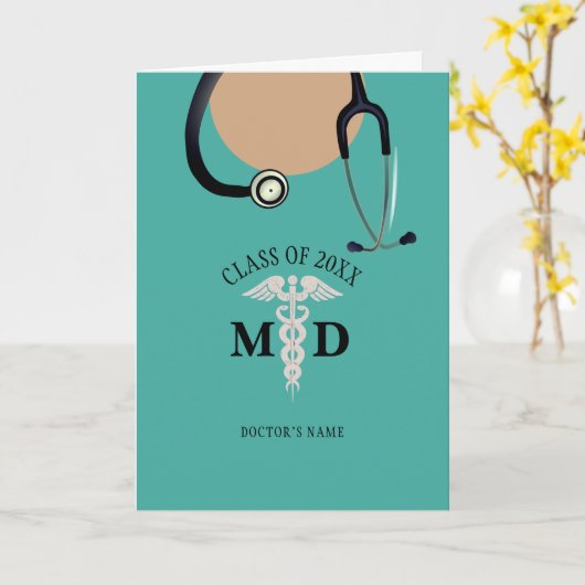 Funny Docs Graduate Coat Stethoscope Name Karte (Gelbe Blume)