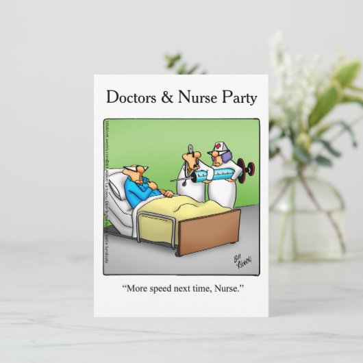 Funny Docs & Nurses Party Einladungen (Stehend Vorderseite)