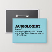 Funny Doctor Audiologe Definition Button (Vorderseite/Rückseite)