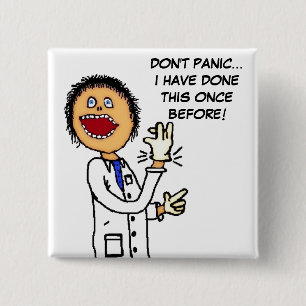 Funny Doctor Cartoon Button