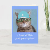 Funny Doctor Cat wird gut Karte (Vorderseite)