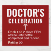 Funny Doctor Celebration Red Prescription Alkoholflaschenetikett (Einzelnes Label)