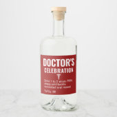 Funny Doctor Celebration Red Prescription Alkoholflaschenetikett (Vorderseite)