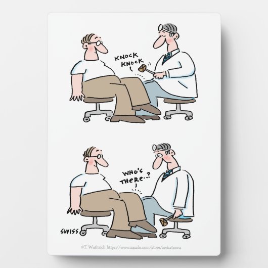 Funny Doctor Checking Reflex Physical Exam Desk Fotoplatte (Vorderseite)