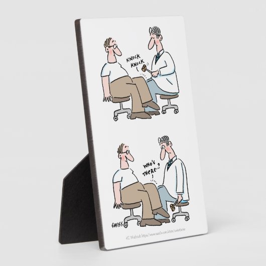 Funny Doctor Checking Reflex Physical Exam Desk Fotoplatte (Seite)