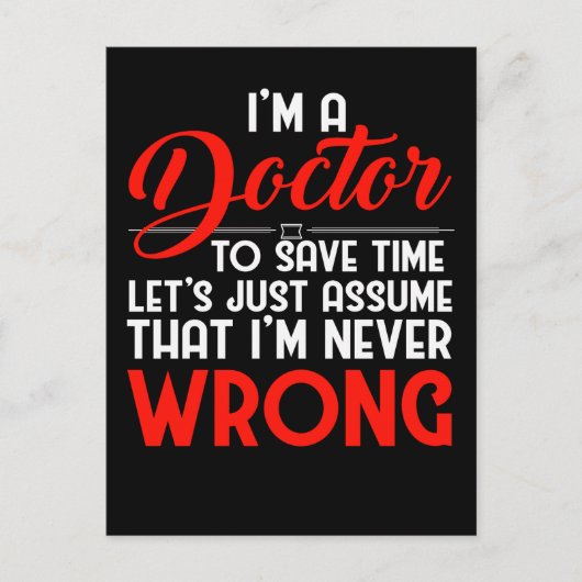 Funny Doctor Degree Humor Postkarte (Vorderseite)