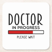 Funny Doctor in Progress Med School Student Rechteckiger Pappuntersetzer (Vorderseite)