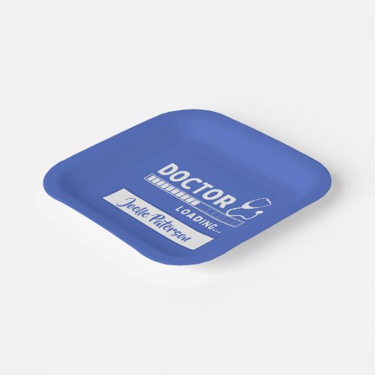 Funny Doctor Loading Bar Medical Future Doctor Pappteller (Gewinkelt)