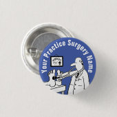 Funny Doctor mit Stethoscope. Medizinische Praxis Button (Vorne & Hinten)