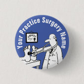 Funny Doctor mit Stethoscope. Medizinische Praxis Button (Vorderseite)
