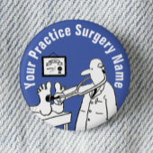 Funny Doctor mit Stethoscope. Medizinische Praxis Button