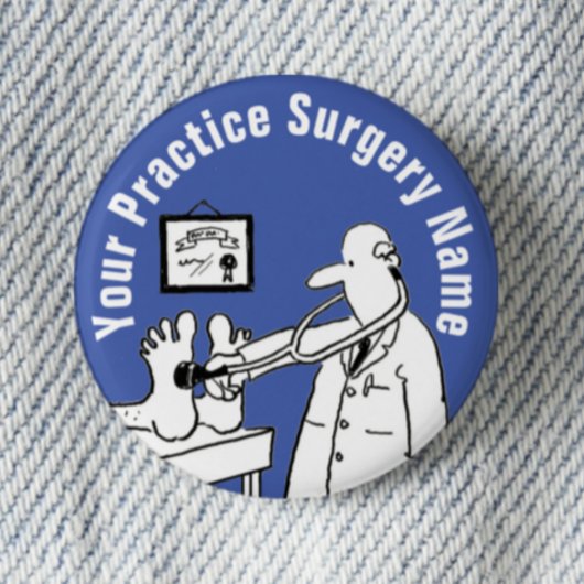 Funny Doctor mit Stethoscope. Medizinische Praxis Button