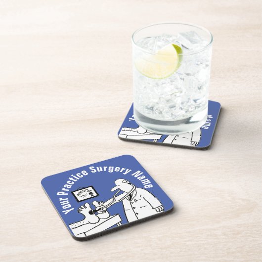 Funny Doctor mit Stethoscope Untersetzer (Rechte Seite)
