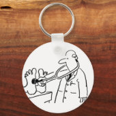Funny Doctor mit Stethoskop Checking Feet. Schlüsselanhänger (Vorderseite)