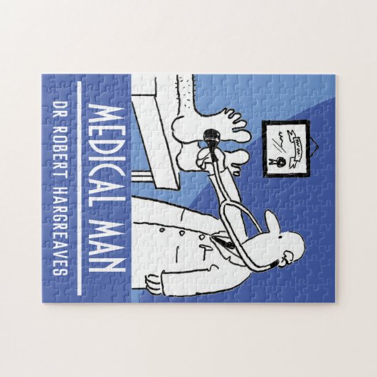 Funny Doctor mit Stethoskop-Kontrollfüße Puzzle (Horizontal)