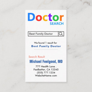 Funny Doctor Search Advertising Visitenkarte