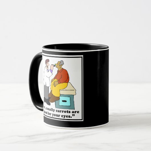 Funny Doctor Tasse oder Optometristin Tasse - Karo (Vorderseite Links)