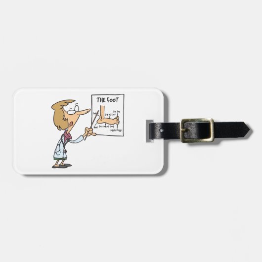Funny Doctor Teaching Foot Anatomy Gepäckanhänger (Vorderseite horizontal)