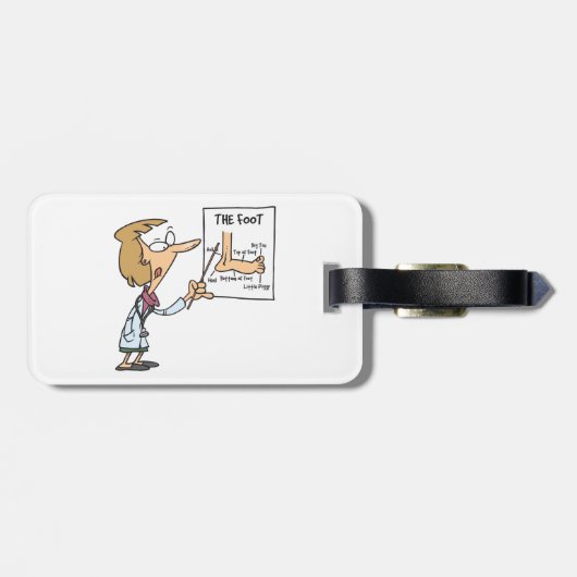Funny Doctor Teaching Foot Anatomy Gepäckanhänger (Rückseite horizontal)