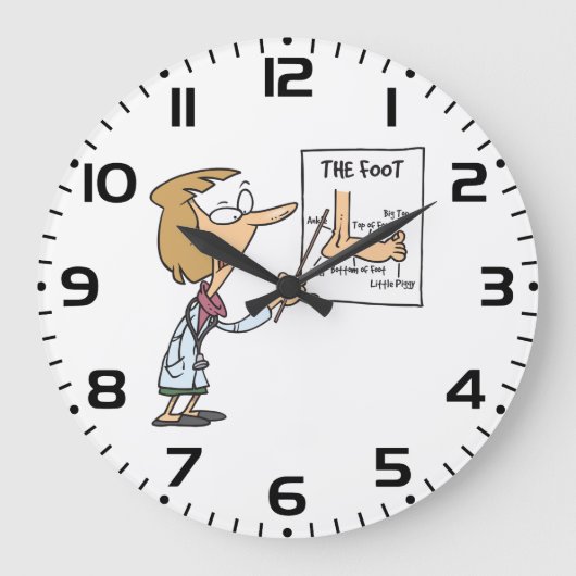 Funny Doctor Teaching Foot Anatomy Große Wanduhr (Vorderseite)