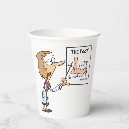 Funny Doctor Teaching Foot Anatomy Pappbecher (Vorderseite)