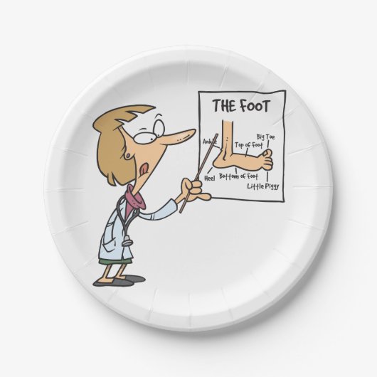 Funny Doctor Teaching Foot Anatomy Pappteller (Vorderseite)