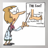 Funny Doctor Teaching Foot Anatomy Poster (Vorne)