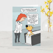 Funny Doctor und Hund zum Geburtstag Karte (Gelbe Blume)