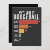 Funny Dodgeball Sport Warum ich bei Dodgeball verl Einladungspostkarte (Vorne/Hinten)