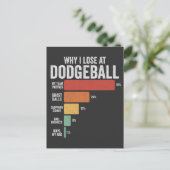Funny Dodgeball Sport Warum ich bei Dodgeball verl Einladungspostkarte (Stehend Vorderseite)
