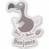 Funny dodo Vogel Cartoon Illustration Aufkleber (Vorderseite)
