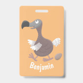 Funny dodo Vogel Cartoon Illustration Ausweis (Rückseite)
