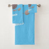 Funny dodo Vogel Cartoon Illustration Badhandtuch Set (Insitu)