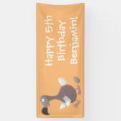 Funny dodo Vogel Cartoon Illustration Banner (Vertikal)