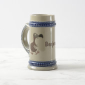 Funny dodo Vogel Cartoon Illustration Bierglas (Vorderseite Links)