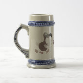 Funny dodo Vogel Cartoon Illustration Bierglas (Links)