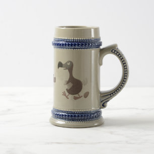 Funny dodo Vogel Cartoon Illustration Bierglas