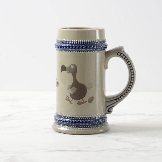 Funny dodo Vogel Cartoon Illustration Bierglas (Rechts)
