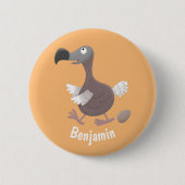 Funny dodo Vogel Cartoon Illustration Button (Vorderseite)